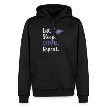 Tauchen Essen Schlafen Wiederholen , Grunge-Effekt - Männer Premium Bio Hoodie - Schwarz - Vorne - Nico (187cm)