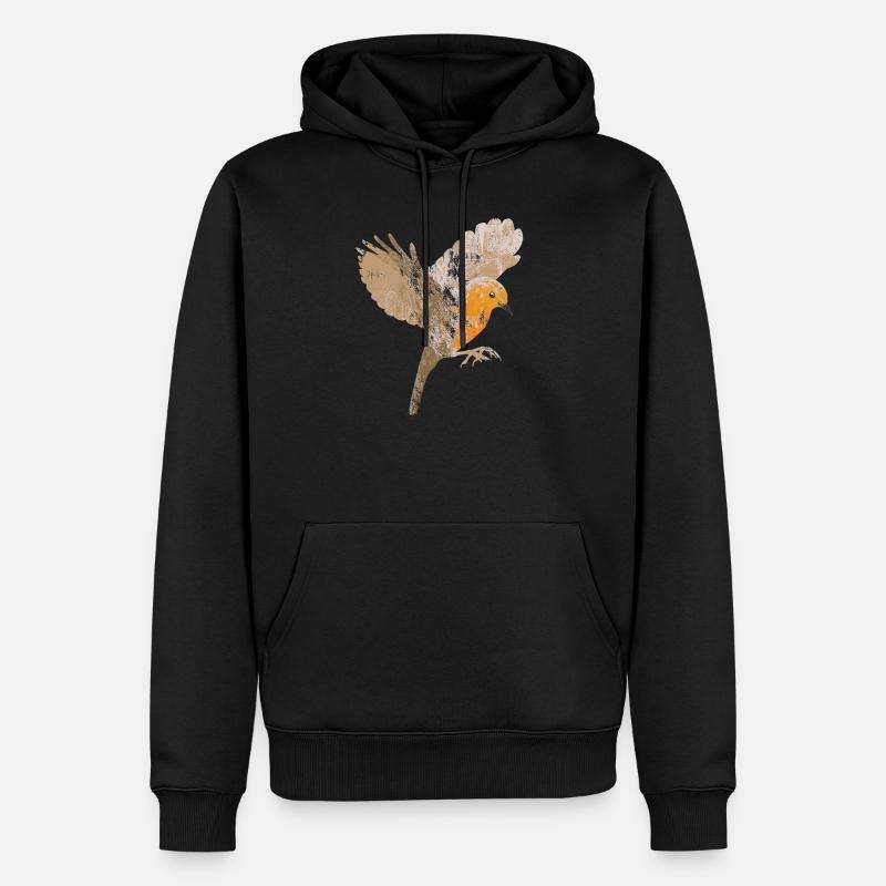 Robin - Männer Premium Bio Hoodie - Schwarz