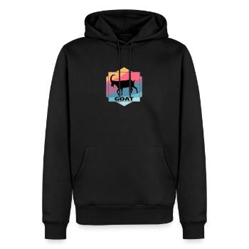 Dessin abstrait - chèvre - animal - Sweat à capuche Premium bio Homme - noir - Devant - Nico (187cm)