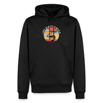 Shrimp - life is better with a shrimp - Männer Premium Bio Hoodie - Schwarz - Vorne - Nico (187cm)