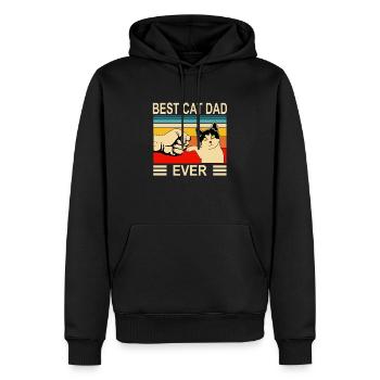 Meilleur Cat Dad Ever T-shirt Funny Père Père - Sweat à capuche Premium bio Homme - noir - Devant - Nico (187cm)