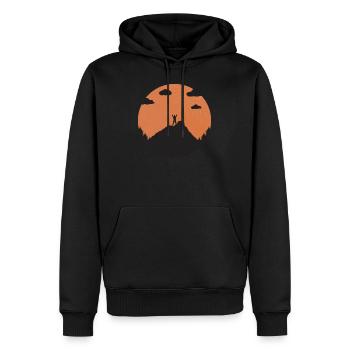 Au sommet de la montagne! - Sweat à capuche Premium bio Homme - noir - Devant - Nico (187cm)