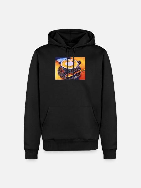 Kaffee - Männer Premium Bio Hoodie - Schwarz