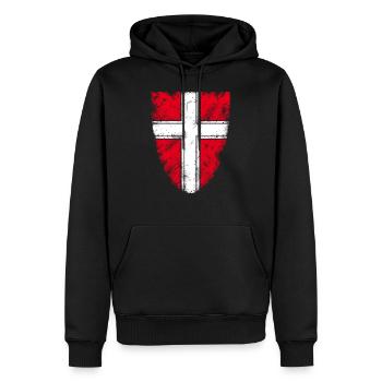 Wien - Männer Premium Bio Hoodie - Schwarz - Vorne - Nico (187cm)