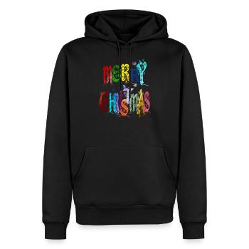 Frohe Weihnachten Frohe Weihnachten - Männer Premium Bio Hoodie - Schwarz - Vorne - Nico (187cm)