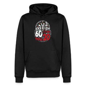 60 Geburtstag triple 20 Dartpfeilen & Dartscheibe - Männer Premium Bio Hoodie - Schwarz - Vorne - Nico (187cm)