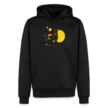 Windhund - Männer Premium Bio Hoodie - Schwarz - Vorne - Nico (187cm)