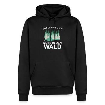 Aus dem Weg ich muss in den Wald ! - Männer Premium Bio Hoodie - Schwarz - Vorne - Nico (187cm)