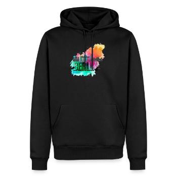 Berlin Deutschland Germany Skyline Stadt City - Men’s Premium Organic Hoodie - black - Front - Nico (187cm)