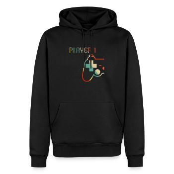 Matching Gamer Couple Player 1 Player 2 Shirt - Männer Premium Bio Hoodie - Schwarz - Vorne - Nico (187cm)