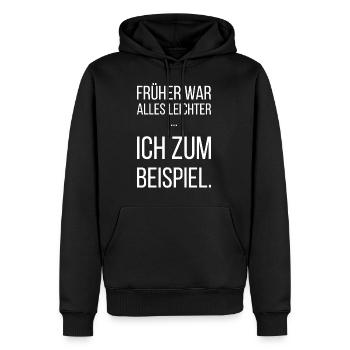 Abnehmen lustiger Spruch - Männer Premium Bio Hoodie - Schwarz - Vorne - Nico (187cm)