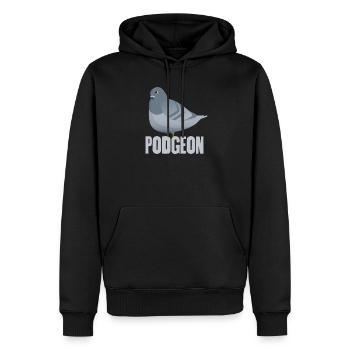 Podgeon - Pigeon - Sweat à capuche Premium bio Homme - noir - Devant - Nico (187cm)