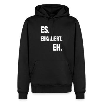 Es. Eskaliert. Eh. - Männer Premium Bio Hoodie - Schwarz - Vorne - Nico (187cm)
