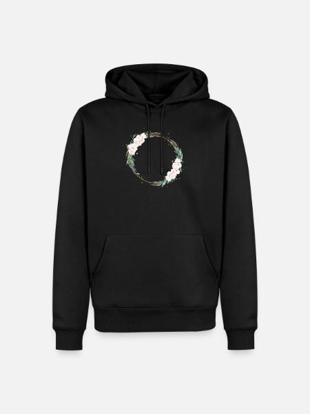 Cercle de fleurs Boho Beachy - Sweat à capuche Premium bio Homme - noir