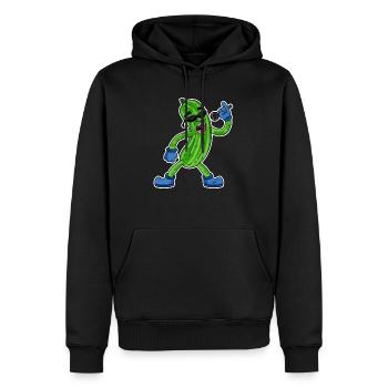 Gurke singt lustige Illustration Gemüse Geschenk - Männer Premium Bio Hoodie - Schwarz - Vorne - Nico (187cm)