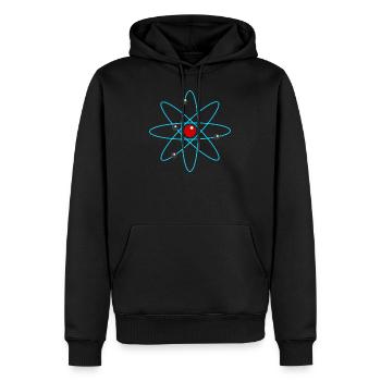 Atom - Männer Premium Bio Hoodie - Schwarz - Vorne - Nico (187cm)