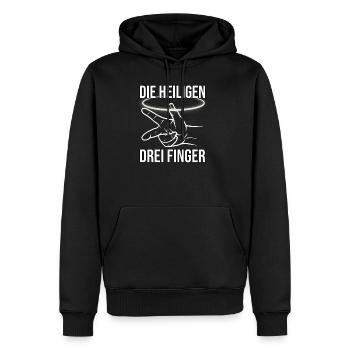 Mechaniker - Drei Finger Regel Richtung - Männer Premium Bio Hoodie - Schwarz - Vorne - Nico (187cm)