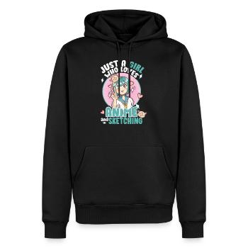 Dessin Animé Croquis Dessin Art Peinture Dessiner Bande Dessinée - Sweat à capuche Premium bio Homme - noir - Devant - Nico (187cm)
