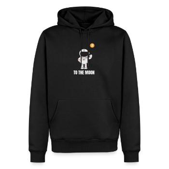 Bitcoin à la Lune - Sweat à capuche Premium bio Homme - noir - Devant - Nico (187cm)