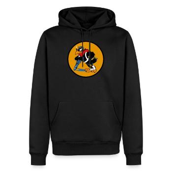 OLD CROW EXPRESS - AS2011 - Sweat à capuche Premium bio Homme - noir - Devant - Nico (187cm)