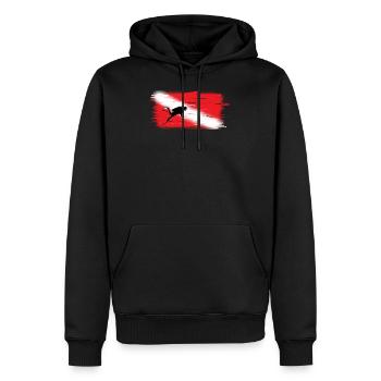 Dan Flag Taucher - Männer Premium Bio Hoodie - Schwarz - Vorne - Nico (187cm)