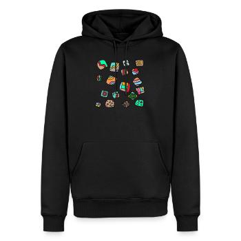 Multicolored dice - Men’s Premium Organic Hoodie - black - Front - Nico (187cm)