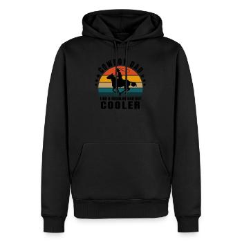 Cowboy-Vater. Cowboy - Männer Premium Bio Hoodie - Schwarz - Vorne - Nico (187cm)