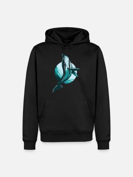 whale - Men’s Premium Organic Hoodie - black