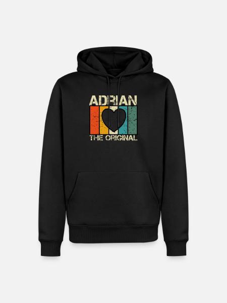 Adrian - Männer Premium Bio Hoodie - Schwarz