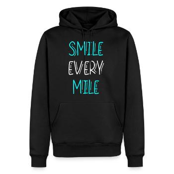 Smile Every Mile - Männer Premium Bio Hoodie - Schwarz - Vorne - Nico (187cm)