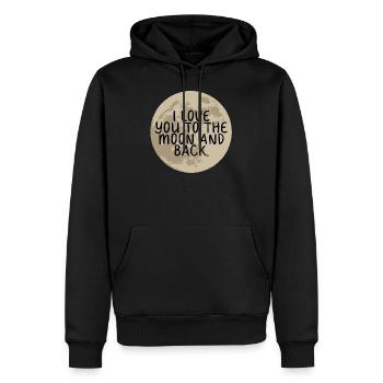 I LOVE YOU TO THE MOON AND BACK - Men’s Premium Organic Hoodie - black - Front - Nico (187cm)