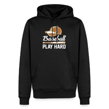 Base-ball - Sweat à capuche Premium bio Homme - noir - Devant - Nico (187cm)