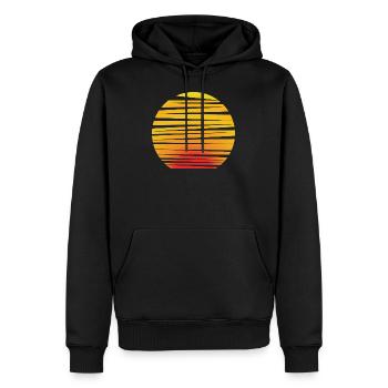 Soleil vintage coucher de soleil - Sweat à capuche Premium bio Homme - noir - Devant - Nico (187cm)