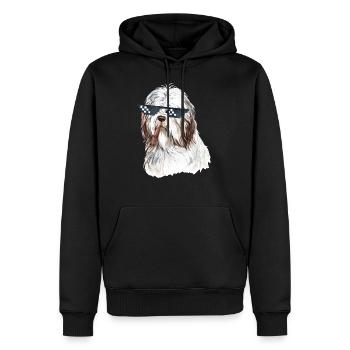 Chill Dog - Männer Premium Bio Hoodie - Schwarz - Vorne - Nico (187cm)