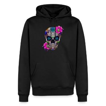 Sugar Skull Day Of The Dead Gift - Men’s Premium Organic Hoodie - black - Front - Nico (187cm)