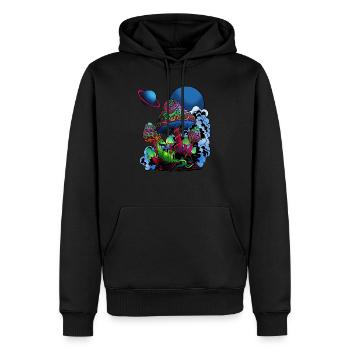 Psychedelic Magic Muschrooms Trippy Shrooms Cadeau - Sweat à capuche Premium bio Homme - noir - Devant - Nico (187cm)