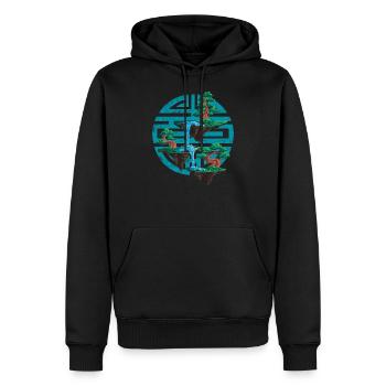 Arbre Japon Bonsai signe de chute d’eau en bambou - Sweat à capuche Premium bio Homme - noir - Devant - Nico (187cm)