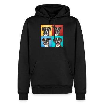 Boxer Collage popart klassik - Männer Premium Bio Hoodie - Schwarz - Vorne - Nico (187cm)