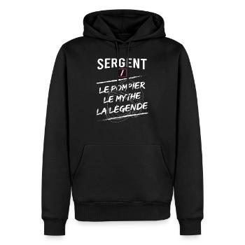Pompier Sergent Sapeur Pompier - Sweat à capuche Premium bio Homme - noir - Devant - Nico (187cm)