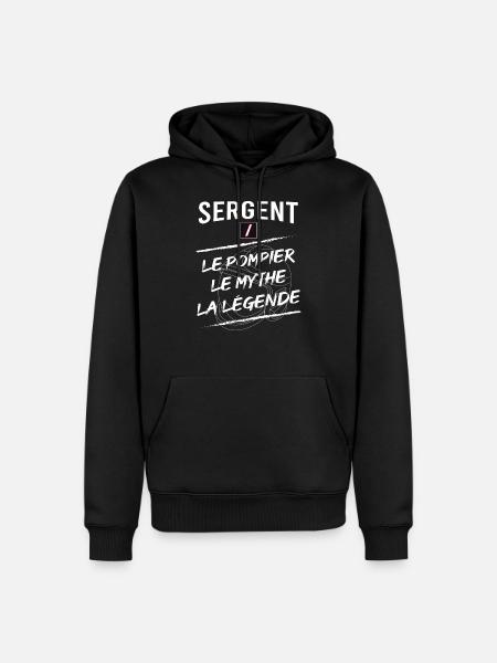 Pompier Sergent Sapeur Pompier - Sweat à capuche Premium bio Homme - noir