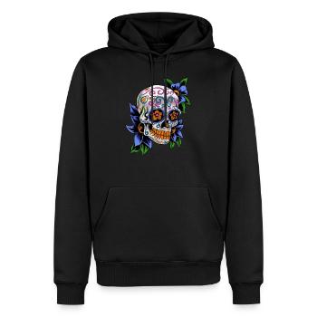 Zucker Schädel Tag der Toten Geschenk - Männer Premium Bio Hoodie - Schwarz - Vorne - Nico (187cm)
