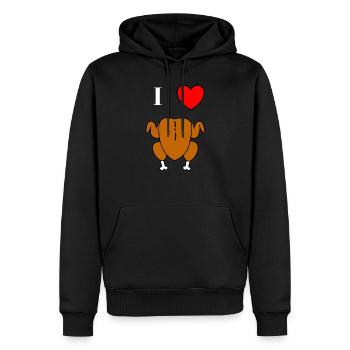 I love roast chicken with heart cool funny - Men’s Premium Organic Hoodie - black - Front - Nico (187cm)
