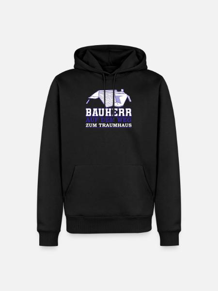 Bauherr auf dem Weg Zum Traumhaus - Männer Premium Bio Hoodie - Schwarz