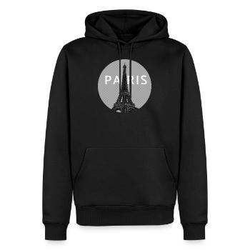 Paris City Tour Eiffel France France Paris - Sweat à capuche Premium bio Homme - noir - Devant - Nico (187cm)