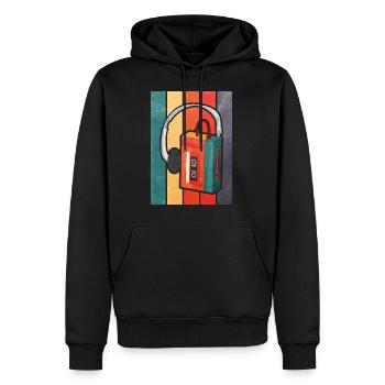 Walkman - geschenkidee - Männer Premium Bio Hoodie - Schwarz - Vorne - Nico (187cm)