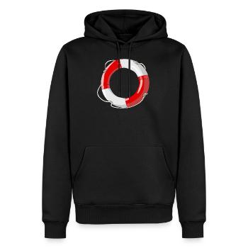 Rettungsring Boot - Männer Premium Bio Hoodie - Schwarz - Vorne - Nico (187cm)