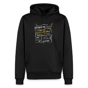 Ländle Vorarlberg Essen Dialekt Lustig Humor - Männer Premium Bio Hoodie - Schwarz - Vorne - Nico (187cm)