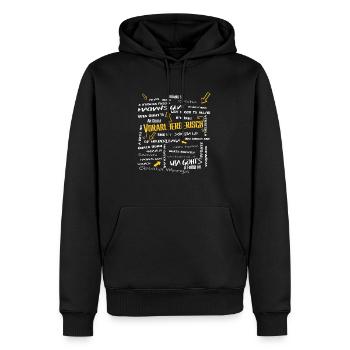 Vorarlbergerisch Ländle Dialekt Lustig Humor - Männer Premium Bio Hoodie - Schwarz - Vorne - Nico (187cm)