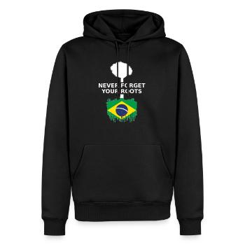 Brazil Roots Brasilien - Männer Premium Bio Hoodie - Schwarz - Vorne - Nico (187cm)