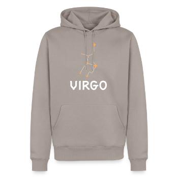 Signes du zodiaque - Sweat à capuche Premium bio Homme - taupe - Devant - Nico (187cm)